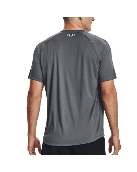 Under Armour Gray Velocity Logo Print Round Neck Training T-Shirt for men