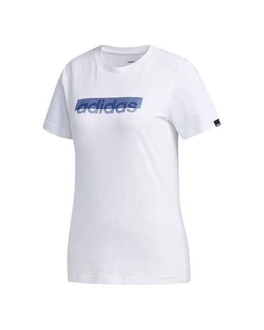 Adidas White (Wmns) Boxed Logo Graphic T-Shirt Asia Sizing