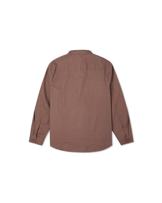 Converse Brown Carpenter Pocket Button Down Long Sleeve Shirt 'Brazil Nut' for men