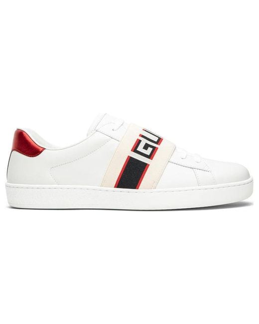 Gucci White Stripe Leather Sneaker for men