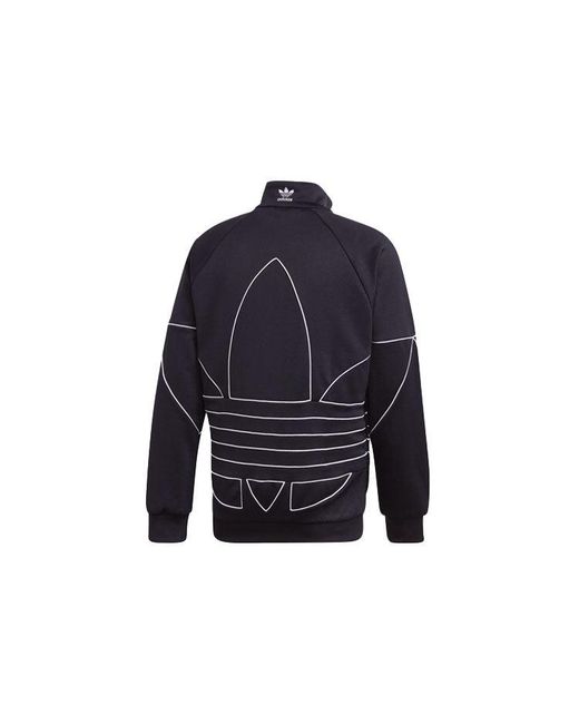 Adidas Blue Originals Large Stand Collar Casual Sports Jacket for men