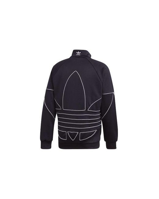 Adidas Blue Originals Large Stand Collar Casual Sports Jacket for men