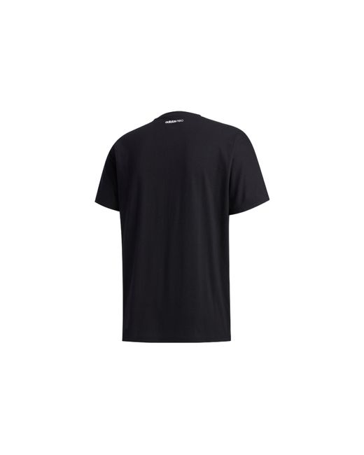 Adidas Black Neo Casual Breathable Sports Stripe Printing Short Sleeve T-Shirt for men