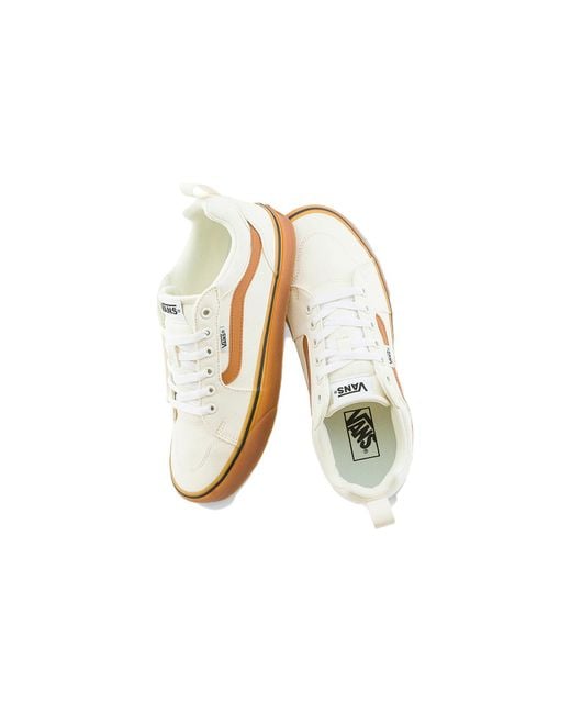 Vans White Filmore Skate Shoes Tan' for men