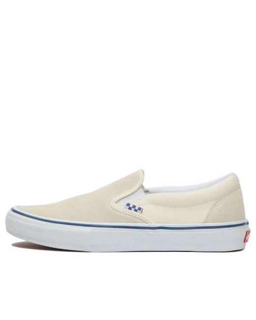 Vans White Skate Slip-On 'Checkerboard for men