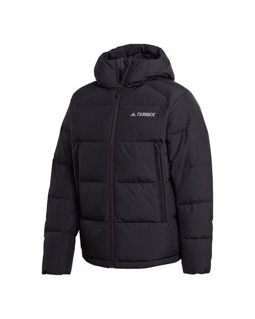 Adidas Blue Sports Windproof Stay Warm Hooded Down Jacket for men