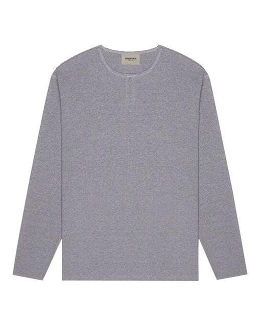 Fear Of God Gray Fw20 Long Sleeve Henley Tee for men