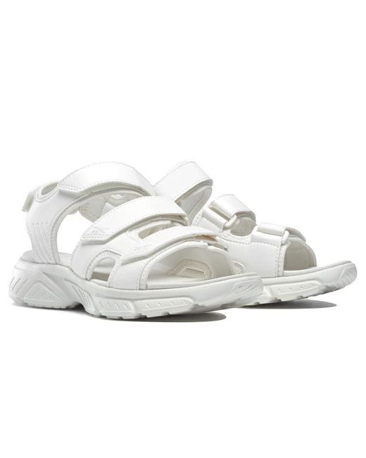 Reebok White Hyperium Sandal Velcro Open Toe Flat Heel Sports Sandals