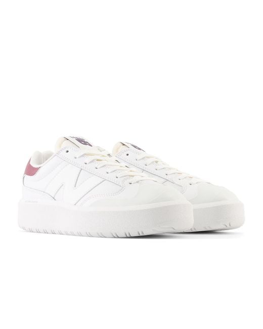 New Balance White Ct302 Washed Burgundy' for men