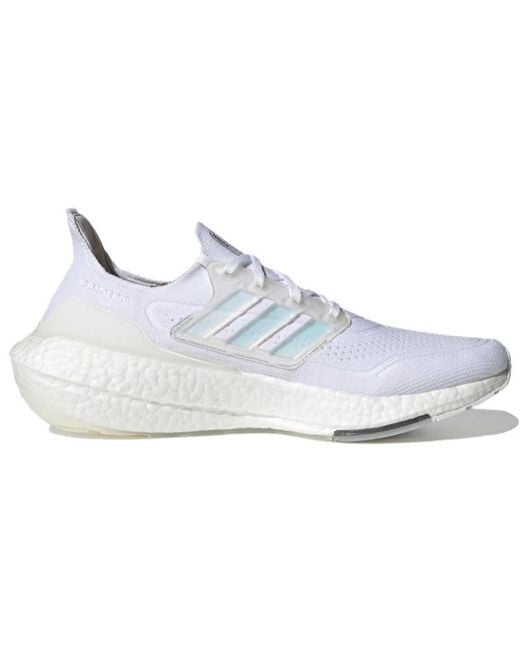 Adidas White Ultra Boost 21 Iridescent' for men