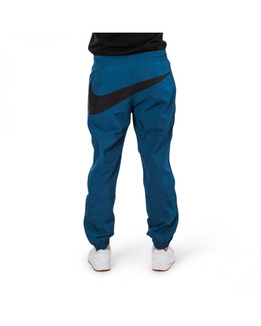 Nike Blue Sportswear Nsw Swoosh Woven Pant Zipper Pocket Bundle Feet Sports Pants for men