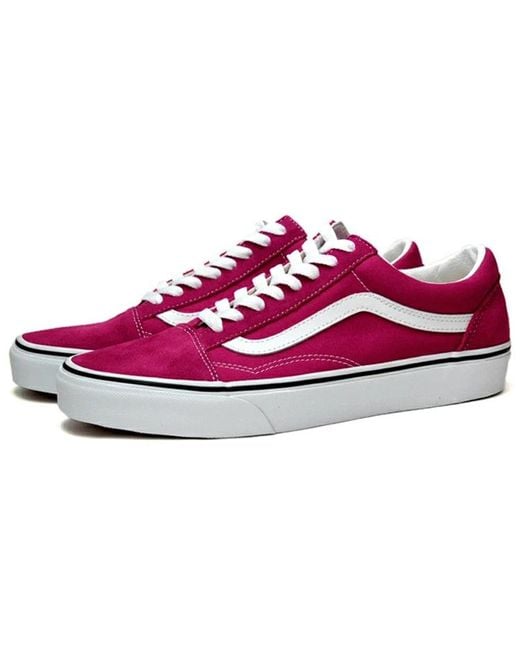 Vans Red Old Skool Retro Low Tops Casual Skateboarding Shoes Rose for men