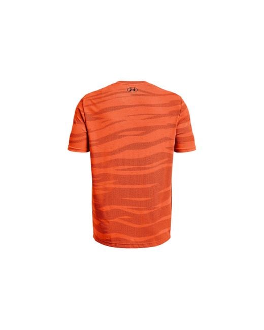 Under Armour Orange Seamless Wave T-Shirt for men