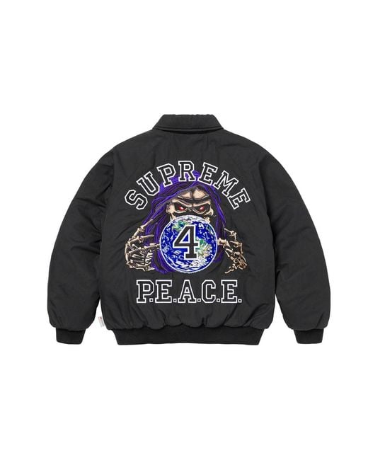 Supreme Blue Fw23 Fw23 Week11 Peace Embroiderd Work Jacket for men