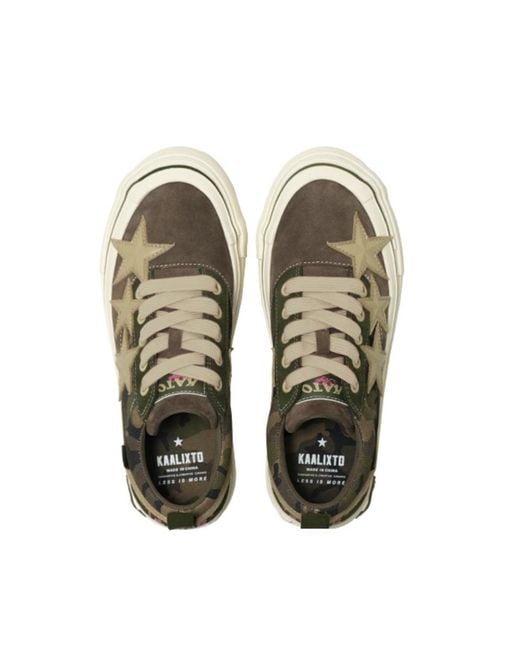 KAALIXTO Natural Skateboarding Canvas Low 'Camouflage' for men