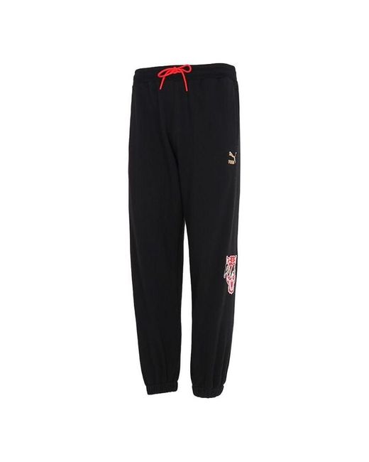 PUMA Black Logo Sweatpants for men