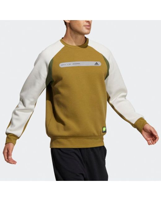 Adidas Green Casual Sports Round Neck Pullover Bauxite for men