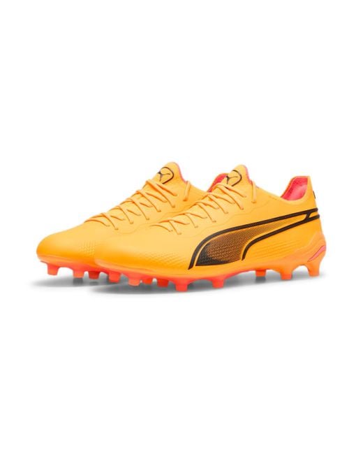 PUMA S King Ultimate Firm Ground Football Boots Orange/black 8 for men