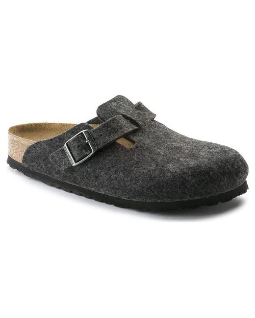 Birkenstock Black Boston Regular 'Wool Felt Anthracite' for men