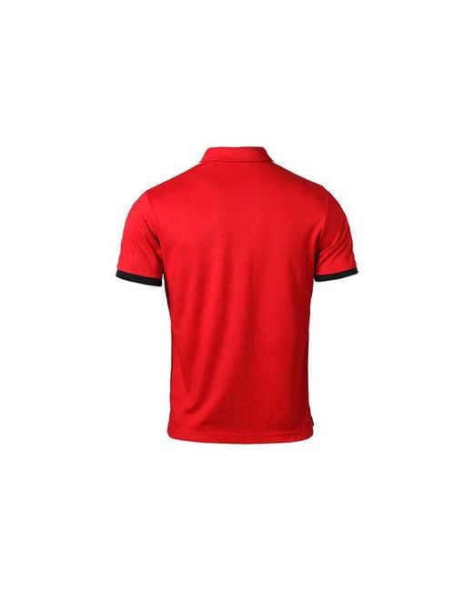 Adidas Red Manchester United Athleisure Casual Sports Short Sleeve Training Polo for men