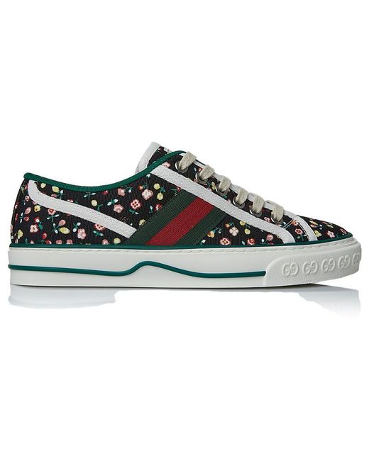 Gucci Black Tennis 1977 Floral Low Top Sneaker