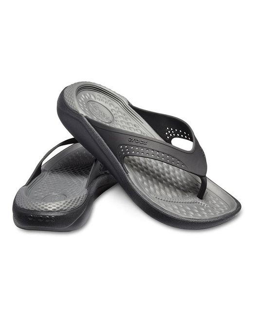 CROCSTM Black Literide Minimalistic Beach Flip-Flops Dark for men