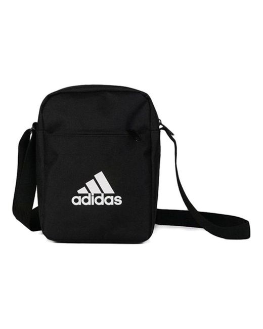 Adidas Black Classic All-Match Multifunction Pocket Adjustable Shoulder Straps Zipper Crossbody Shoulder Bag
