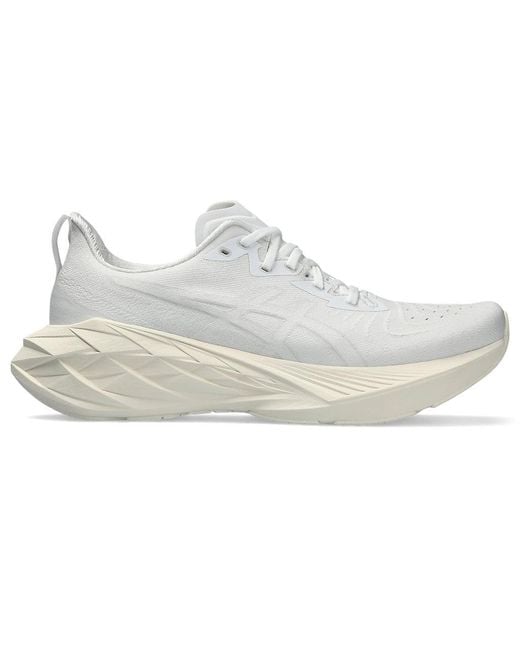 Asics White Novablast 4 Running Shoe for men