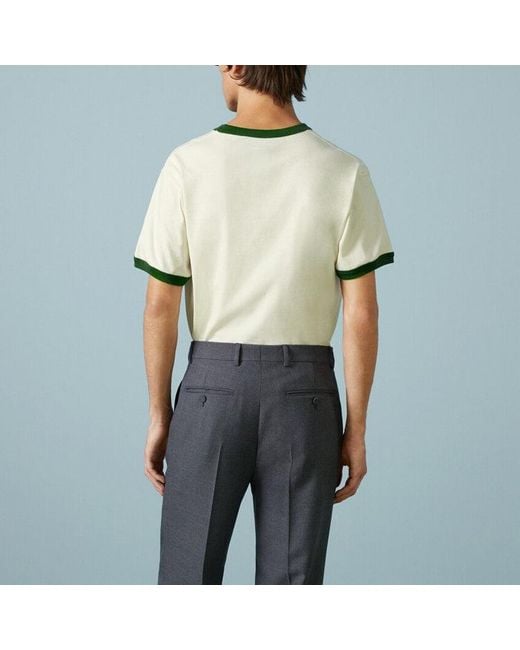 Gucci White Cotton Jersey T-Shirt With Embroidery 'Off' for men