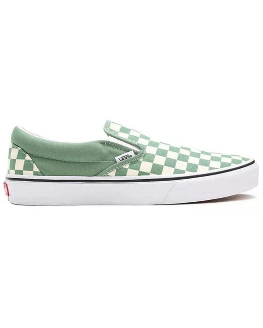 Vans Green Classic Slip-On 'Checkerboard for men