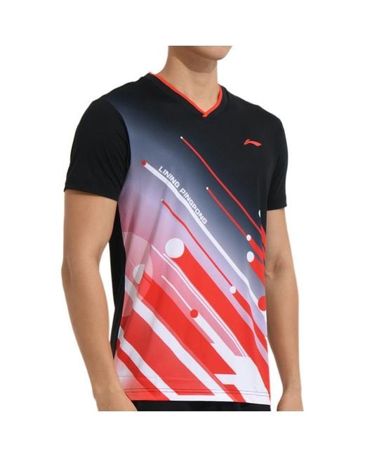 Li-ning Blue National Team Table Tennis Jersey T-Shirt for men