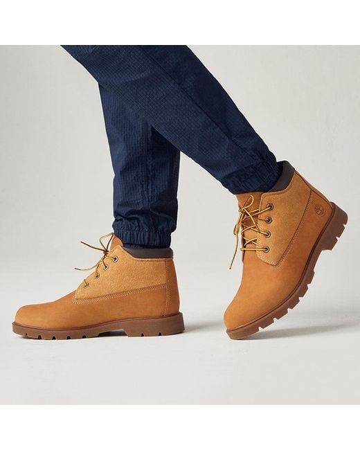 Timberland Brown Chukka Wide-Fit Boots 'Wheat' for men