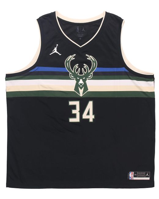 Nike Black Nba Milwaukee Bucks Statement Edition Swingman Jersey 'Giannis Antetokounmpo 34' for men