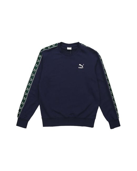 PUMA Blue Ecomm Tape Crew Sweat Round Neck Pullover Couple Style for men