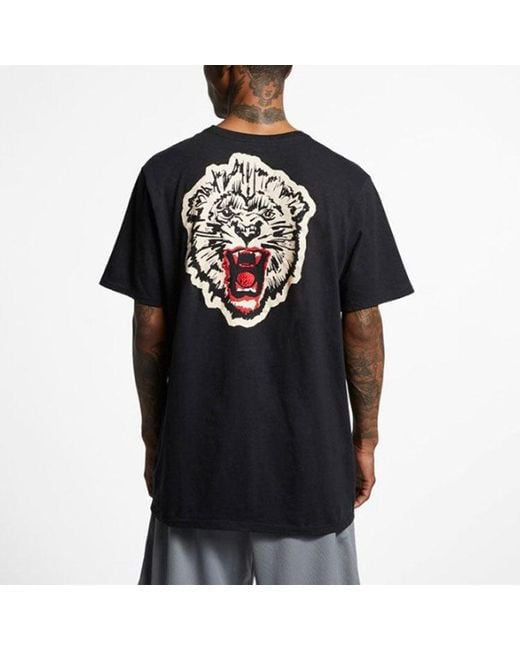 Nike Black Lebron James Xatoms Crossover Limited Tiger Head Printing Short Sleeve for men