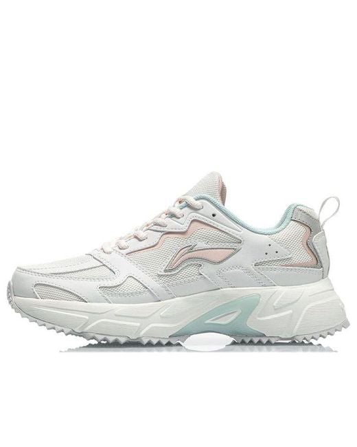Li-ning White Retro Running Shoes