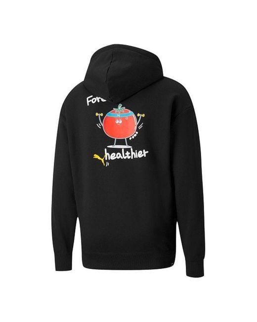 PUMA Black Club Graphic Living Series Funny Printing Knit Sports for men