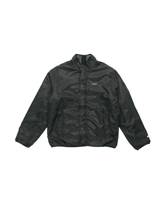 Supreme Green Reversible Bandana Fleece Jacket for men