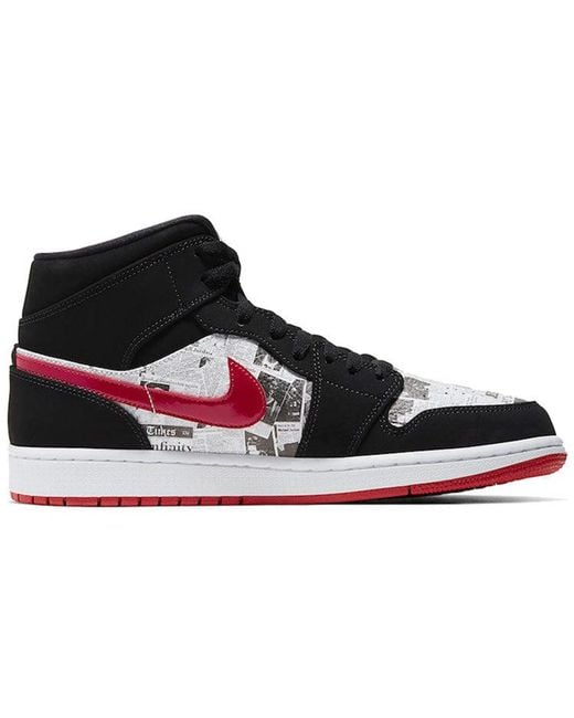 Nike Black 1 Mid Se 'Newspaper Air Times' for men