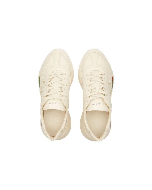 Gucci White Rhython Leather Sneaker 'Logo' for men