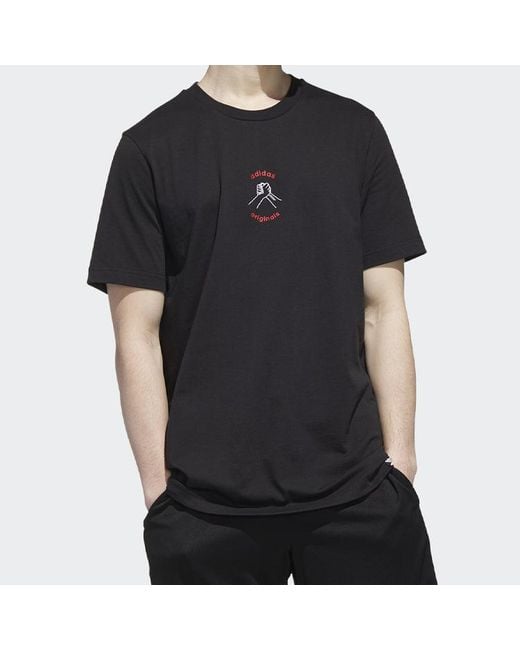Adidas Black Originals Mic Graphic T 1 Sports Short Sleeve for men