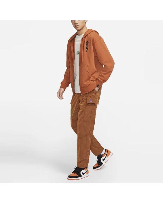 Nike Brown Solid Color Splicing Woven Long Pants/Trousers for men