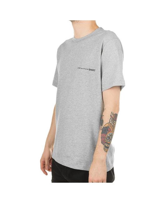 Comme des Garçons Gray Little Logo Applique Cotton Short-Sleeve Tee for men