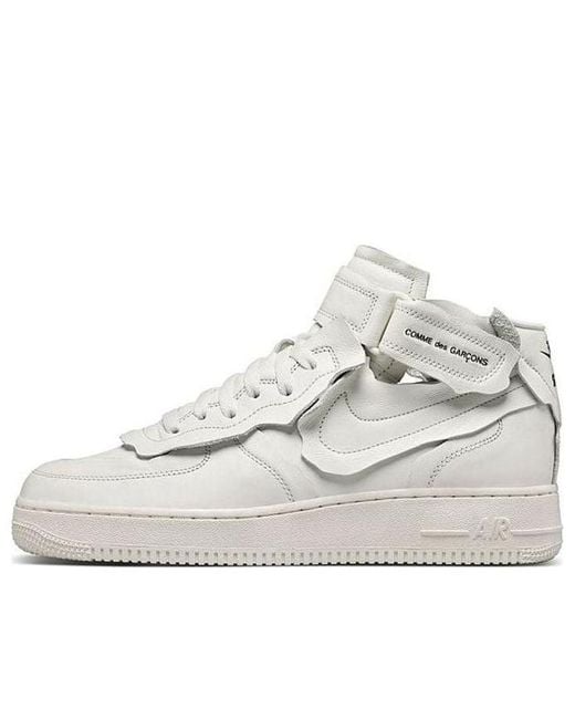 Nike White X Comme Des Garcons Air Force 1 Mid 'Triple' for men