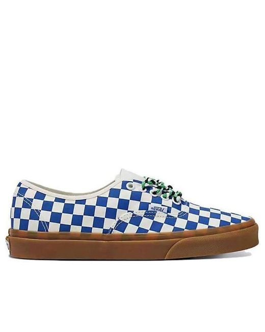 Vans Blue Authentic Checkerboard Shoes Gum' for men