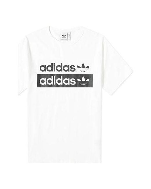 Adidas White Originals Vocal Logo Tee Printing Short Sleeve for men