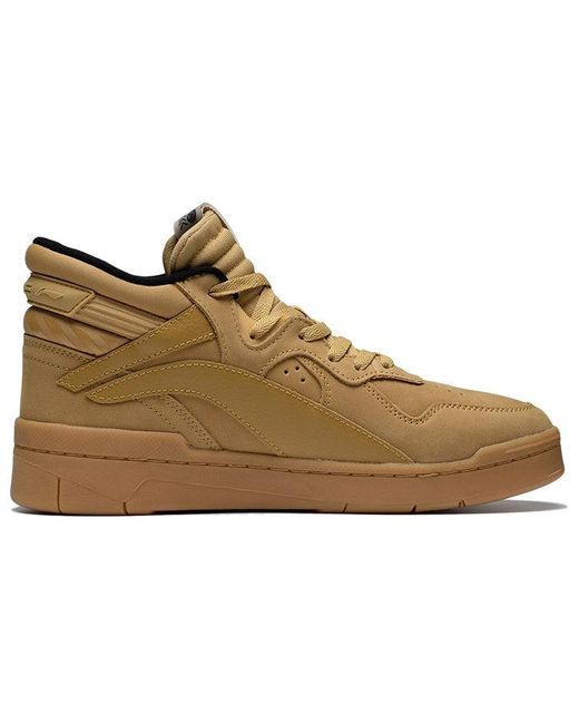 Li-ning Brown Superwave Mid Leather Tan' for men