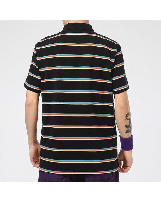 PUMA Black Downtown Stripe Polo Tee Shirt for men
