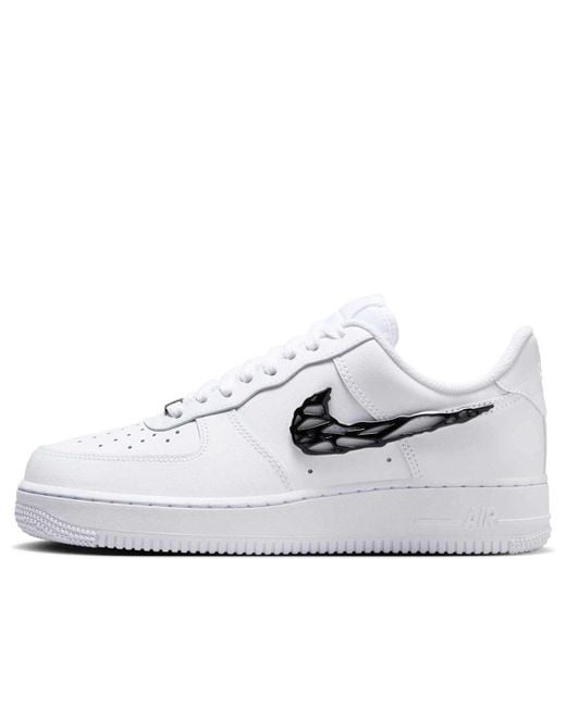 Nike White (Wmns) Air Force 1 Low 'Liquid Metal Swoosh'
