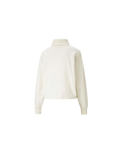 PUMA White (Wmns) Classics Logo Embroidery Swea